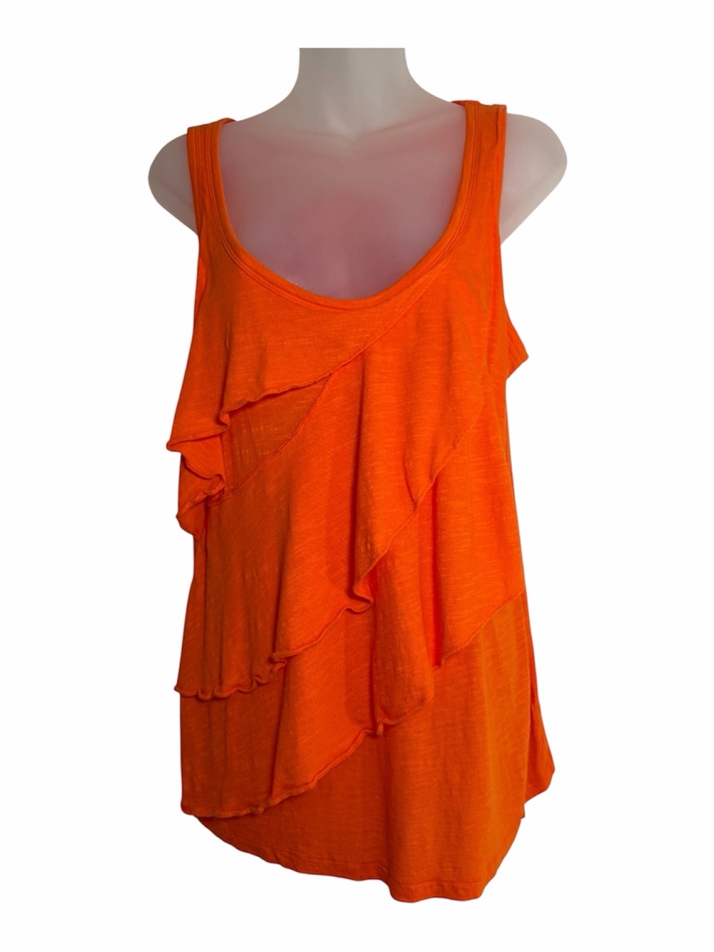 Michael Kors Orange Tiered Ruffle Tank Top Women’s large